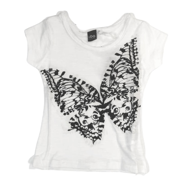 Tricou fete iDO, alb, desen fluture