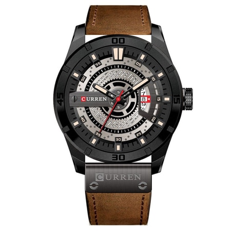 Ceas Curren Barbatesc Quartz Casual Elegant Maro