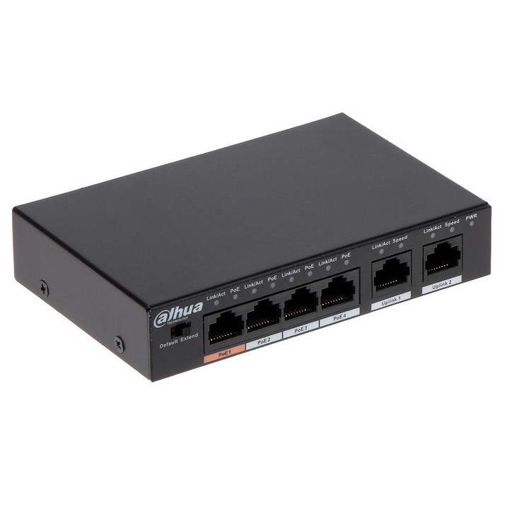 Kapcsoló Dahua PFS3006-4ET-60 PoE 4+2 port, 250m, 30W