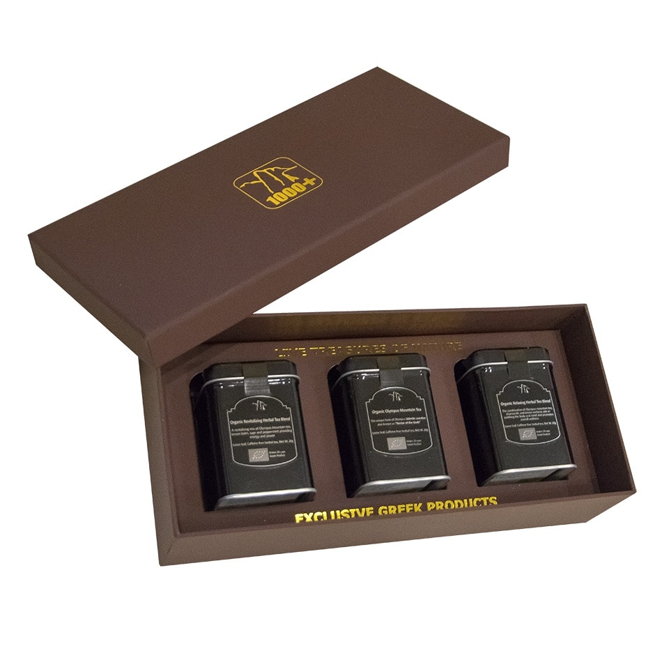 Set 3 ceaiuri organice Olympus 1000+, cutie de cadou, 60g
