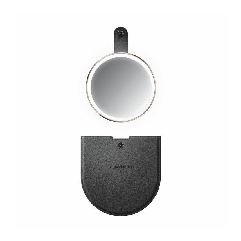 Oglinda cosmetica de buzunar cu senzor, 10,4 cm, Rose Gold - simplehuman