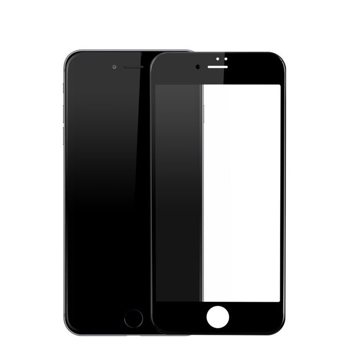 Tempered Glass Secure Kijelzővédő biztonsági üvegfólia, Iphone 7 / Iphone 8 kompatibilis, 3D teljes kijelzővédelem, Fekete