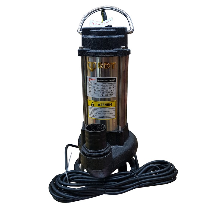 Потопяема помпа с хеликоптер, DDT, V1500T, 1500 W, Inox