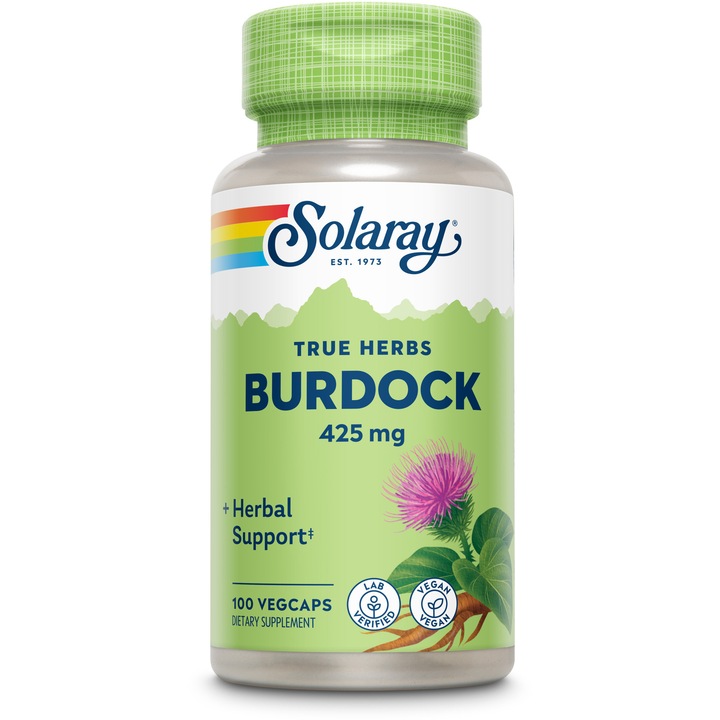 Supliment alimentar Burdock (Brusture) 425 mg Solaray, 100 capsule Secom
