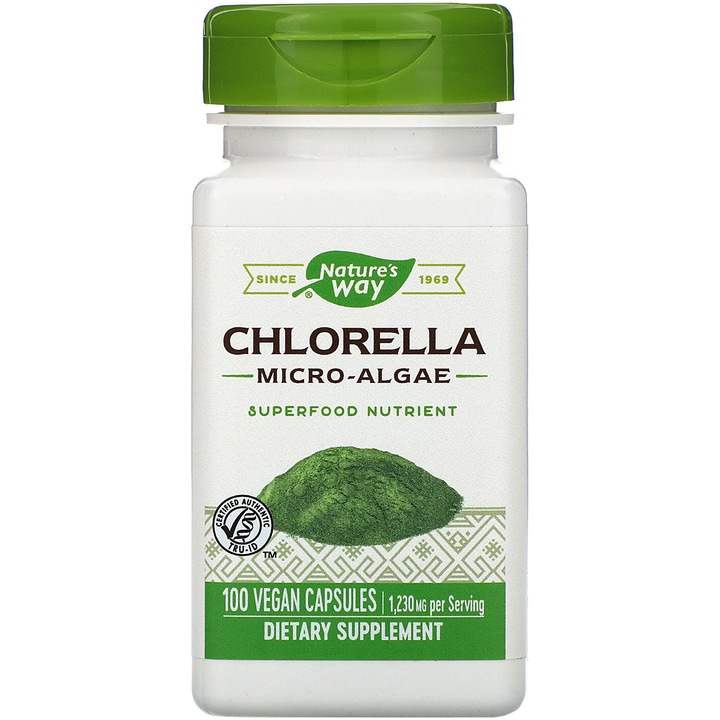 Supliment alimentar Chlorella Micro-algae 410mg Nature's Way, 100 capsule Secom