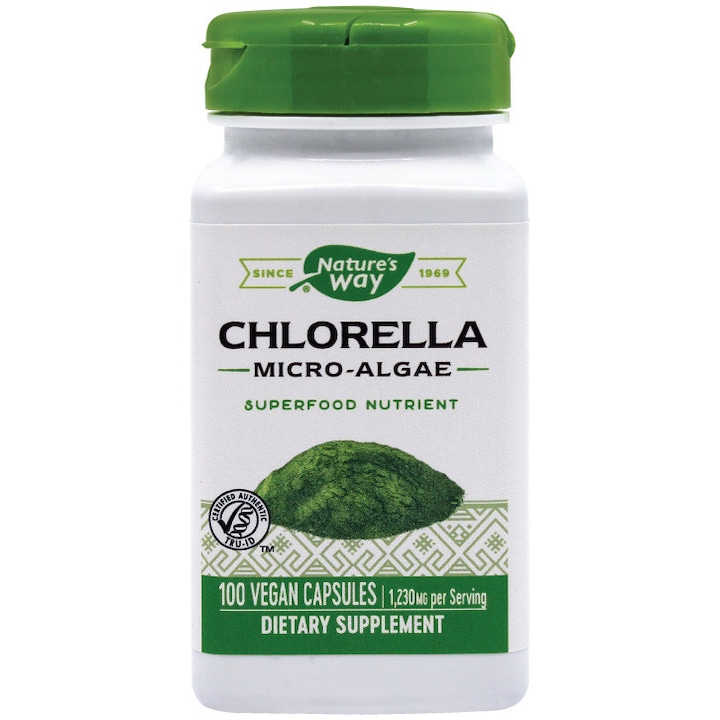 Supliment alimentar Chlorella Micro-algae 410mg Nature's Way, 100 capsule Secom
