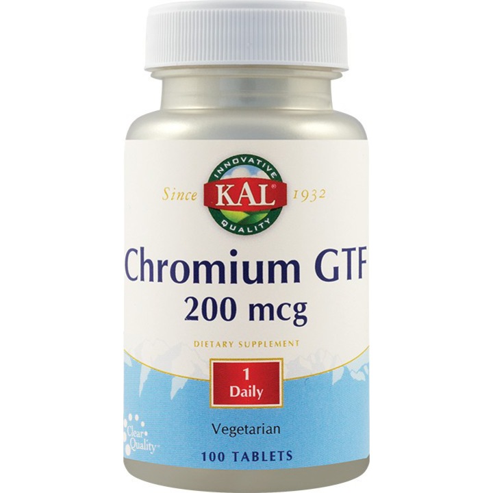 Supliment alimentar Chromium GTF 200mcg Kal, 100 tablete Secom