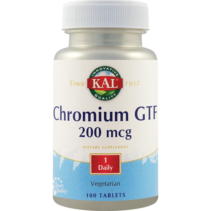 Supliment alimentar Chromium GTF 200mcg Kal, 100 tablete Secom