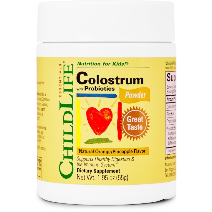 Supliment alimentar Colostrum cu Probiotic Childlife Essentials, 50g Secom