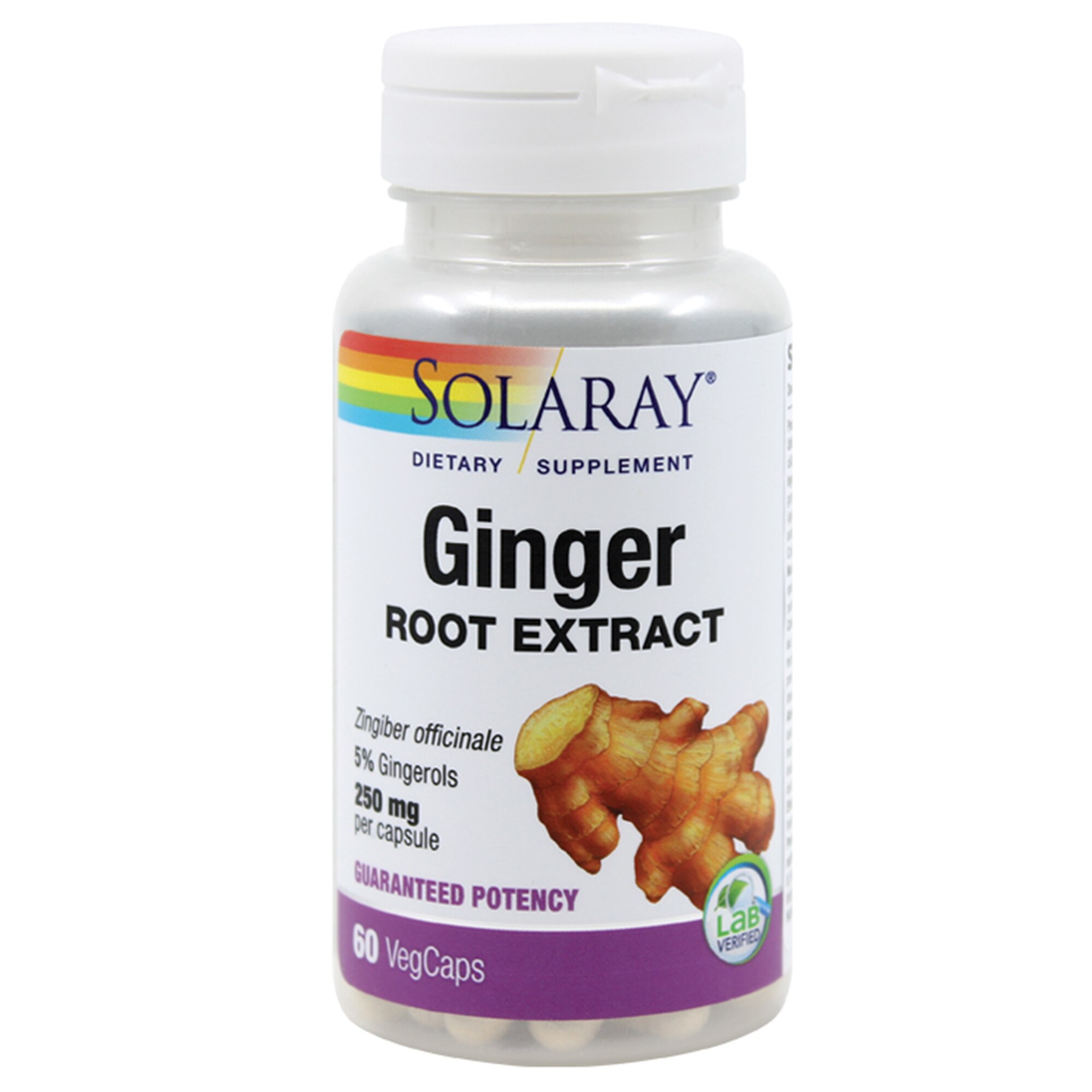 Supliment alimentar Ginger Root 250 mg Solaray, 60 capsule Secom