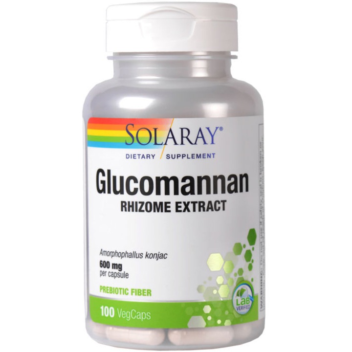Supliment alimentar Glucomannan 600 mg Solaray, 100 capsule Secom