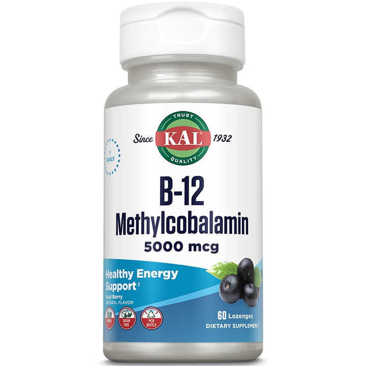 Supliment alimentar Metilcobalamina (Vitamina B12) 5000mcg Kal, 60 comprimate Secom