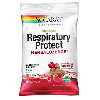 Dropsuri pentru gat Respiratory Protect HerbaLozenge Cranberry Raspberry Solaray, 18 bucati Secom Dropsuri pentru gat Respiratory Protect HerbaLozenge Cranberry Raspberry Solaray, 18 bucati Secom