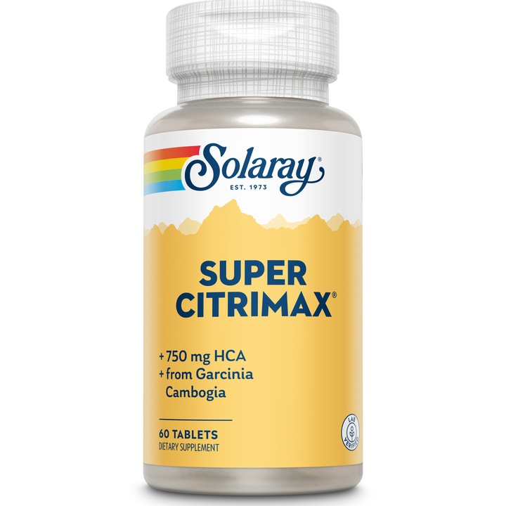 Supliment alimentar Super CitriMax (Garcinia cambogia) 750mg, Solaray, 60 tablete Secom