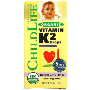 Supliment alimentar Vitamin K2 pentru copii 15 mcg Childlife Essentials, 7,5 ml Secom Supliment alimentar Vitamin K2 pentru copii 15 mcg Childlife Essentials, 7,5 ml Secom