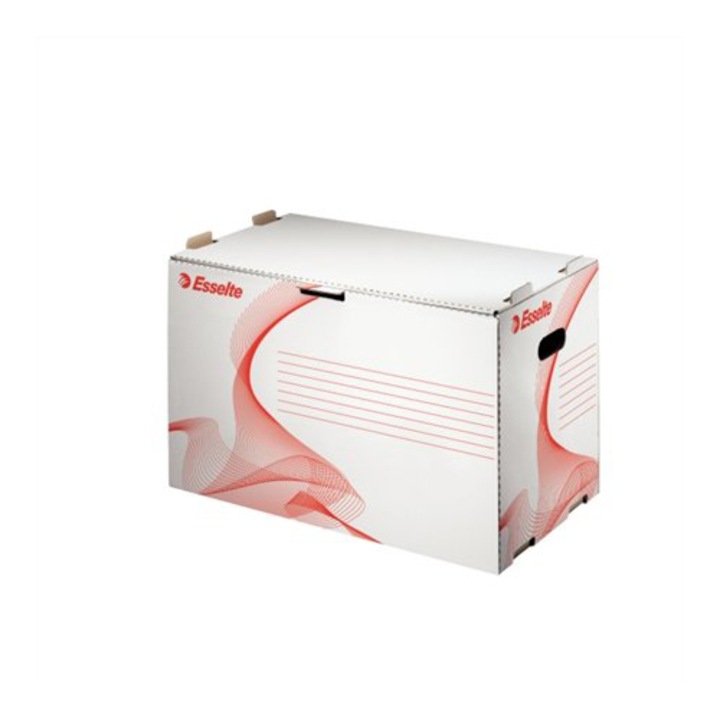 ESSELTE Archiváló konténer, karton, előre nyíló, iratrendezőnek, Standard, fehér