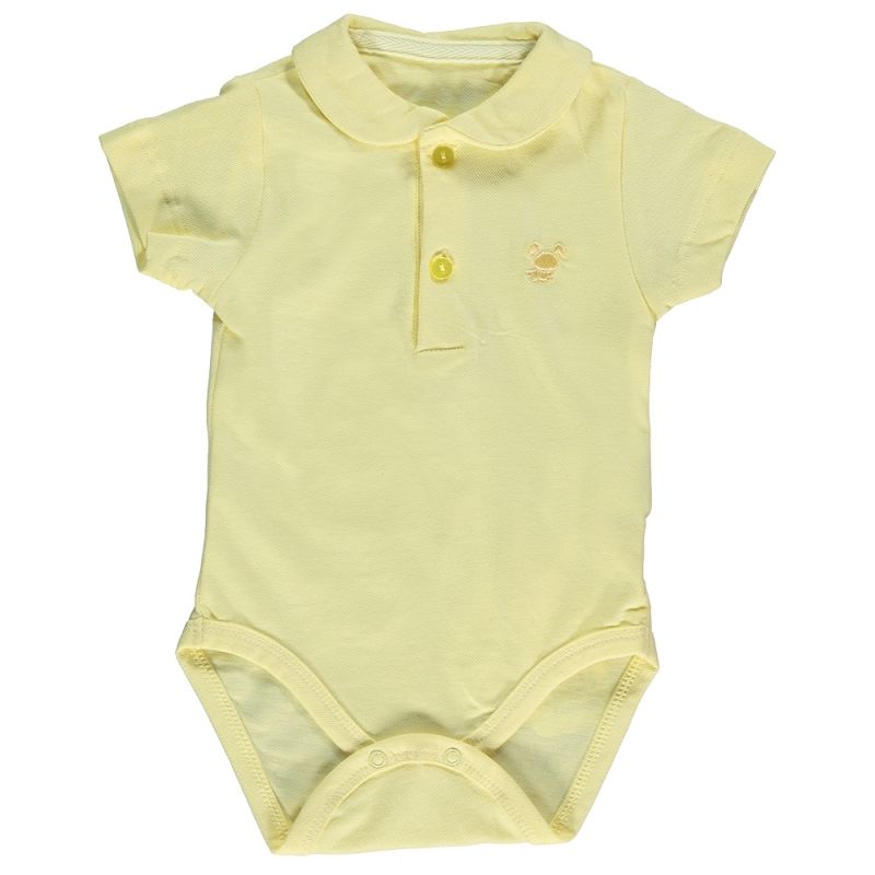 Body tip polo cu maneca scurta, Bebetto - Rabbit, Galben