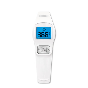 Termometru digital de frunte cu infrarosu de mare precizie, non contact, afisaj LCD, alb Termometru digital de frunte cu infrarosu de mare precizie, non contact, afisaj LCD, alb