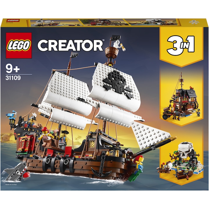 LEGO Creator 3 in 1 - Пиратски кораб 31109, 1264 части