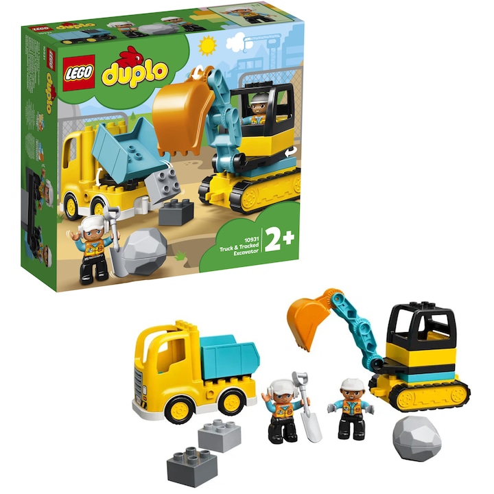 LEGO DUPLO Town 10931 Teherautó és lánctalpas exkavátor