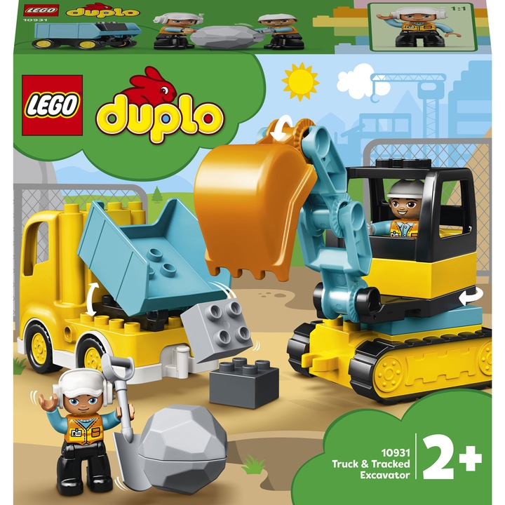 LEGO DUPLO - Camion si excavator pe senile 10931, 20 piese