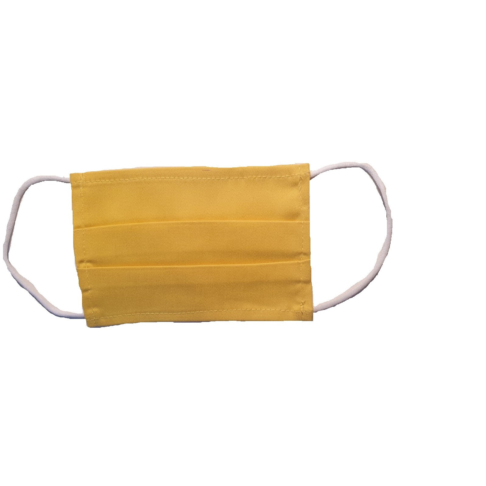 Masca de Protectie Reutilizabila din Bumbac 100% doua straturi, 2 pliuri, cu banda de fixare pentru nas, galben