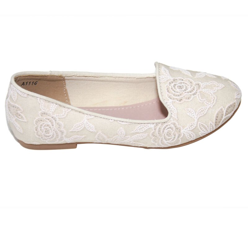 Pantofi fete cu imprimeu floral Truffi A1116, Bej