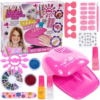 Set complet ingrijire unghii cu lampa idealSTORE Fashion Manicure, Dimensiuni 8 x 15 x 10 cm, Include accesorii specifice pentru o manichiura cool Set complet ingrijire unghii cu lampa idealSTORE Fashion Manicure, Dimensiuni 8 x 15 x 10 cm, Include accesorii specifice pentru o manichiura cool