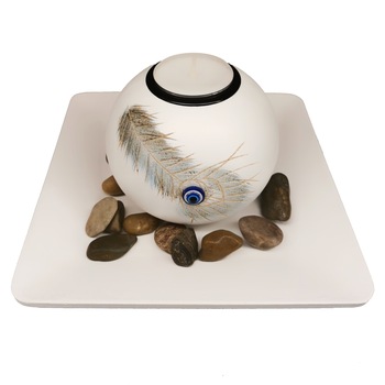 Suport 1 lumanare alb, ClauM, lemn Suport 1 lumanare alb, ClauM, lemn