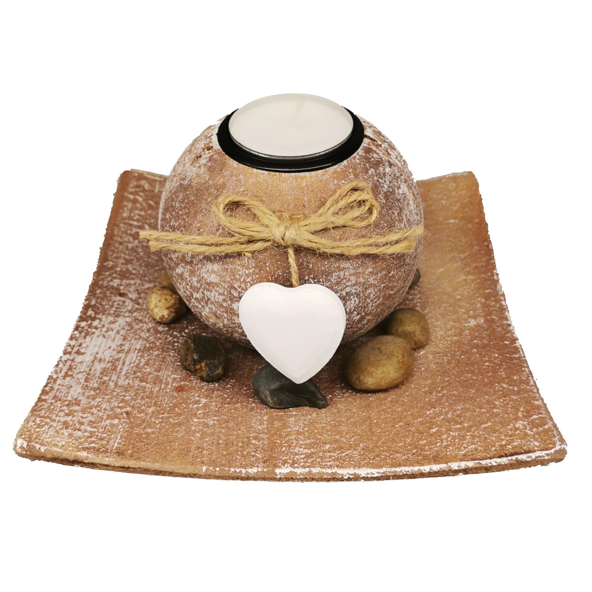 Suport 1 lumanare, ClauM, maro