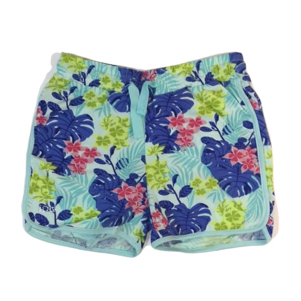 Pantaloni scurti fete iDO, 7 ani, turcoaz, model floral