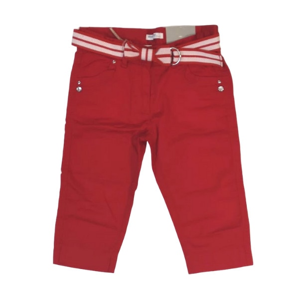 Pantaloni fete iDO, 7 ani, rosu, model cu curea
