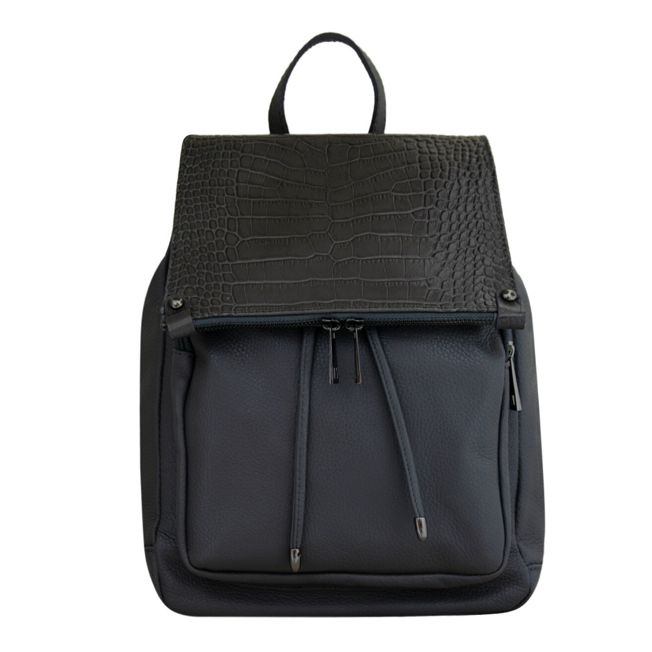 Rucsac de dama din piele naturala Eva Bags,Madi gri