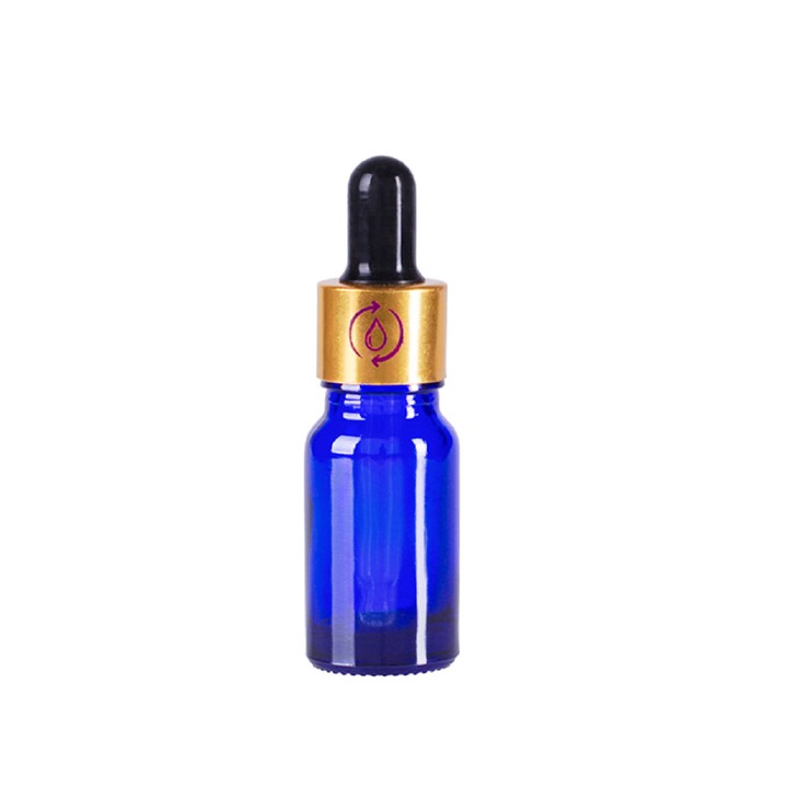 DROPY kozmetikai tartály üveg, vastag üveg, pipettával illóolajokhoz, keverékekhez, szérumokhoz, 20 ml, kék