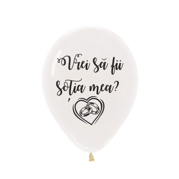 Set 50 baloane 30 cm albe inscriptionate  Set 50 baloane 30 cm albe inscriptionate