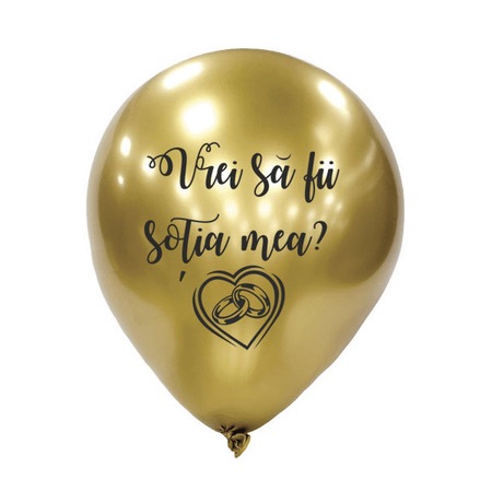 Set 50 Baloane 30 Cm Auriu Inscriptionate Vrei Sa Fi Sotia Mea Emag Ro