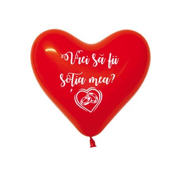 Set 50 baloane inima 30 cm rosii inscriptionate  Set 50 baloane inima 30 cm rosii inscriptionate