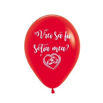 Set 50 baloane 30 cm rosii inscriptionate  Set 50 baloane 30 cm rosii inscriptionate