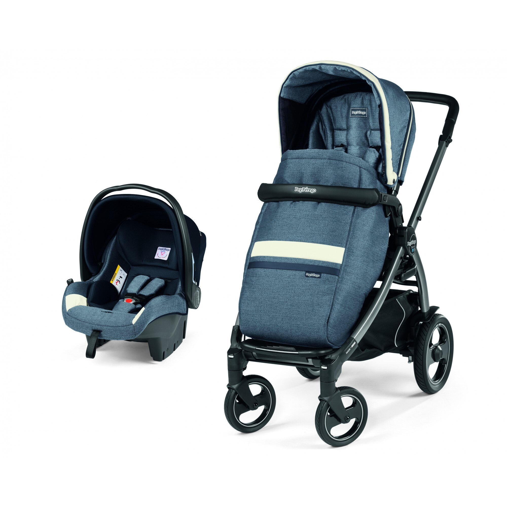 Carucior 2 in 1 Peg Perego Book 51 S Titania, Luxe Mirage (sasiu + hamac + scaun auto), 0 - 22 kg