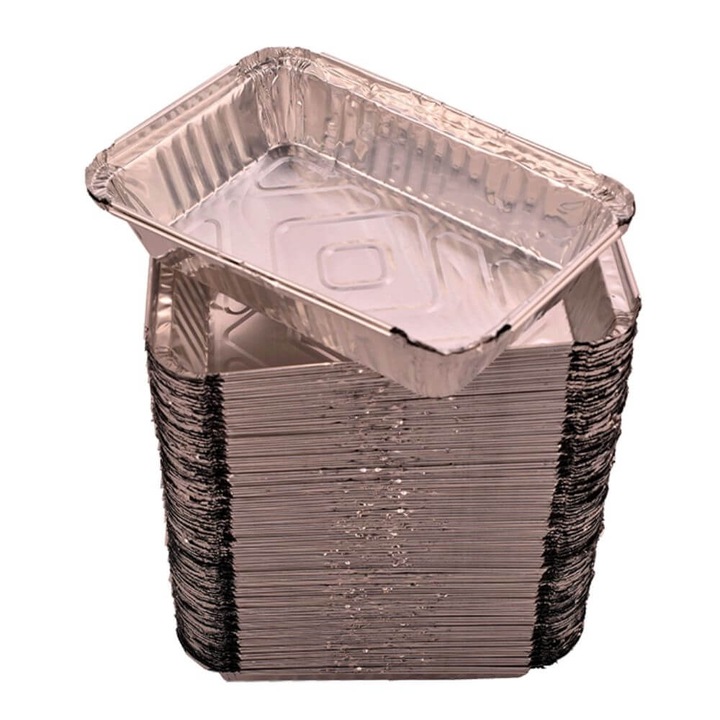 Caserole Aluminiu, 920 ml, 100 Bucati/Set, 215x147x43 mm, Dreptunghiulare, Ambalaje Catering