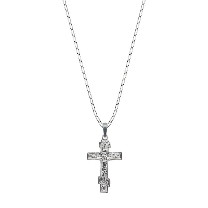 Lantisor din argint cu cruciulita, 4513FIG01, Dras, Argintiu