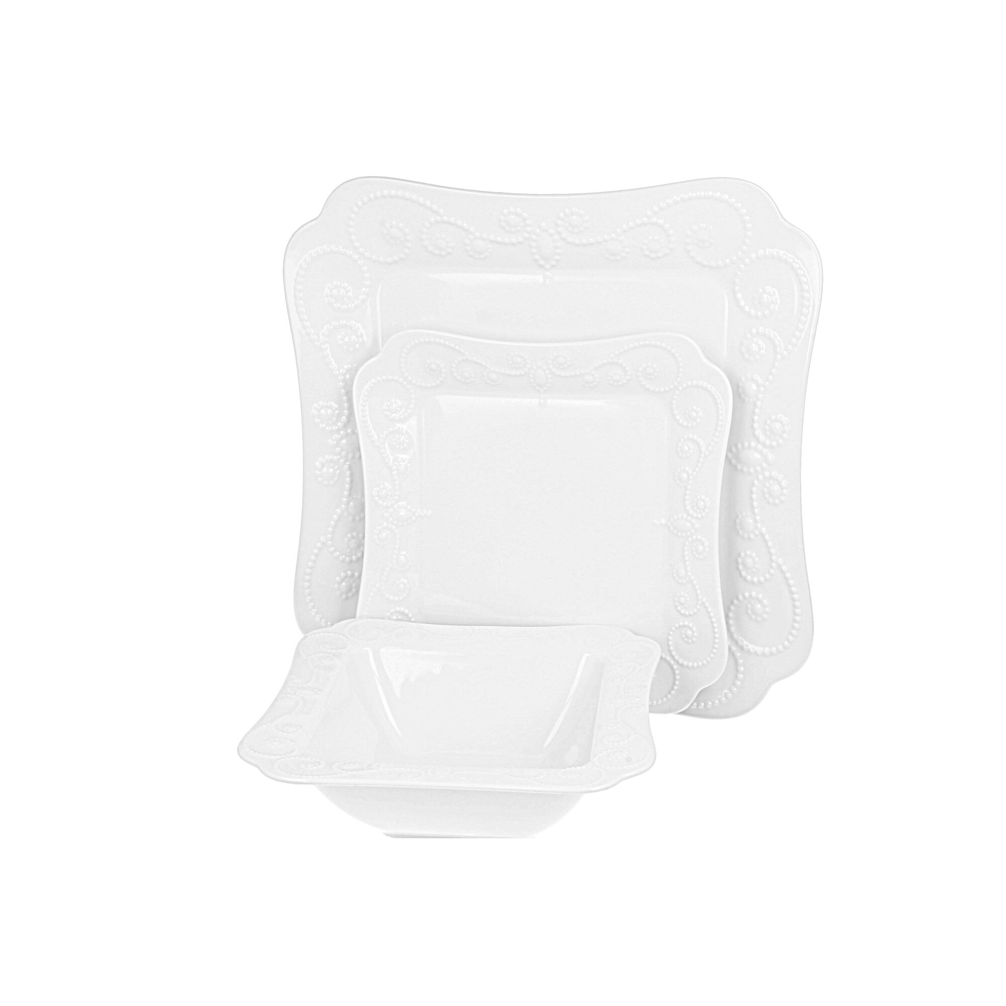 Serviciu de masa din portelan, pentru 6 persoane, 18 piese