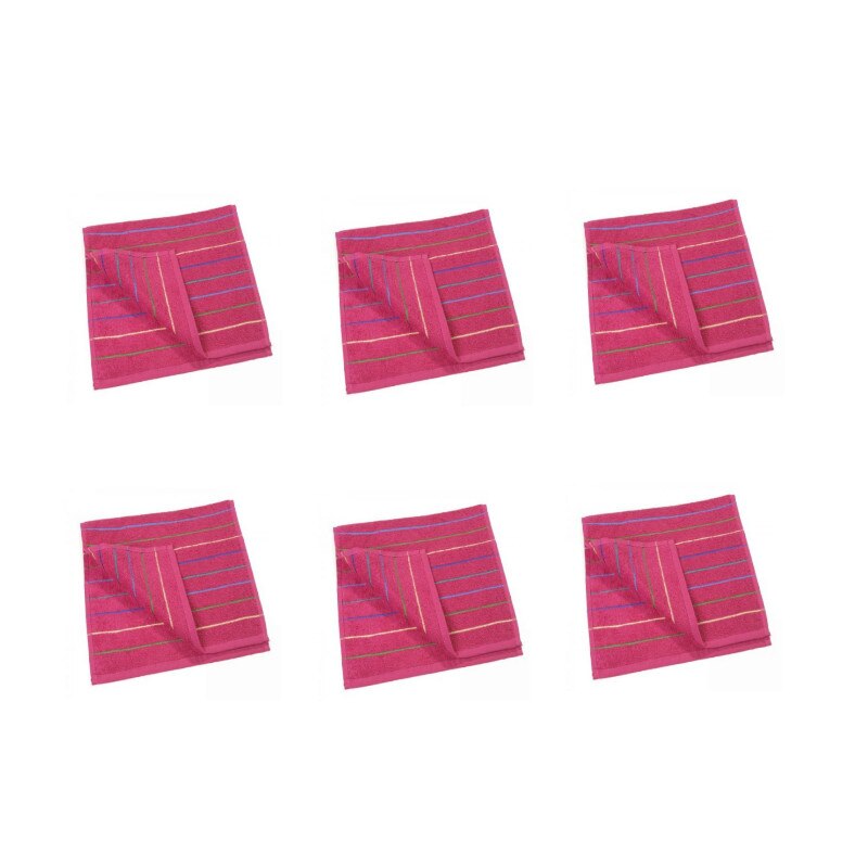 Set 6 prosoape Studio Casa Waves 70 x 140 cm, Fucsia