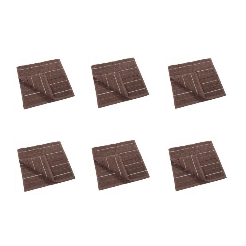 Set 6 prosoape Studio Casa Waves 70 x 140 cm , Maro