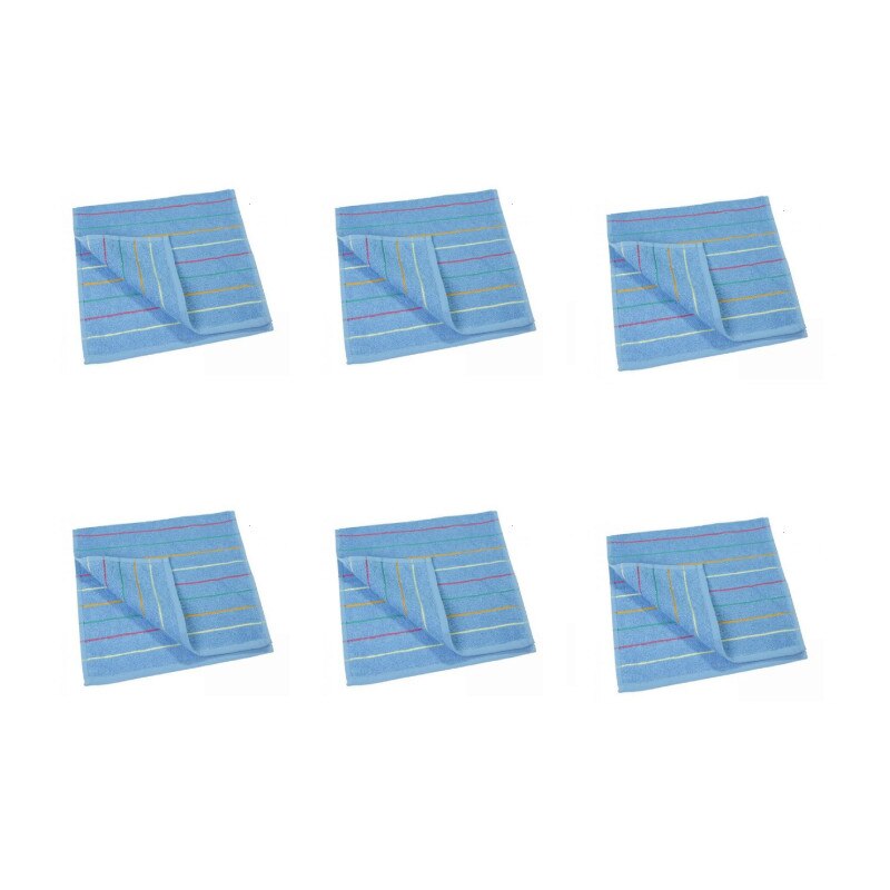 Set 6 prosoape Studio Casa Waves 70 x 140 cm , Bleu