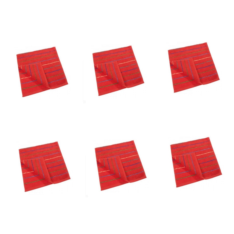 Set 6 prosoape Studio Casa Waves 70 x 140 cm, Rosu