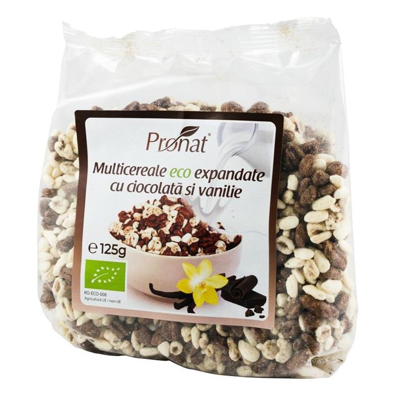 Pufarine din Multicereale cu Vanilie si Ciocolata Bio 125gr Pronat