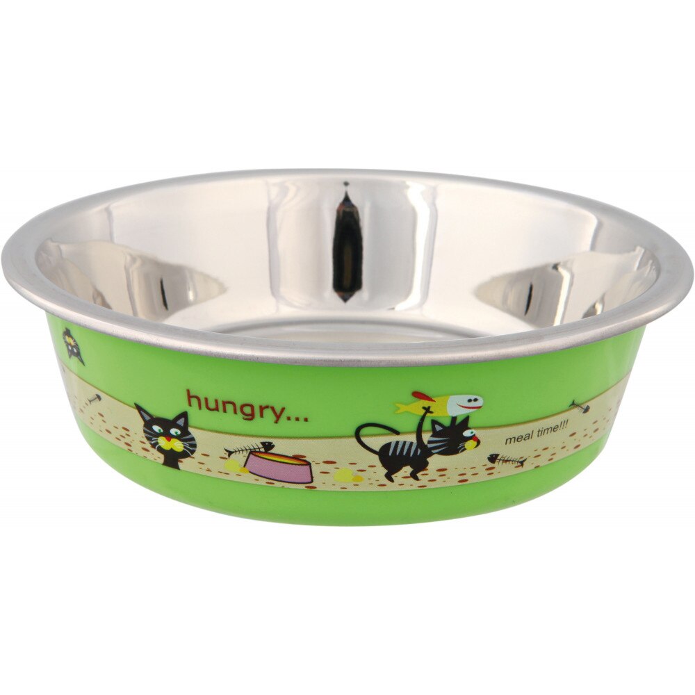 Castron Trixie Inox Cu Invelis Din Plastic 0.25 l/ø 12 cm Pentru Pisici 25274