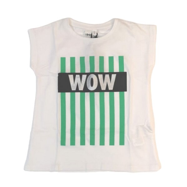 Tricou fete iDO, alb, model imprimeu verde