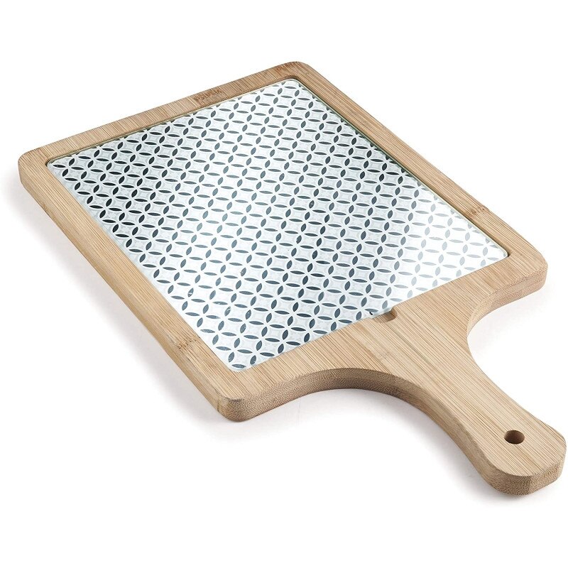 Tocator din sticla si bambus, dreptunghiular, 39x22cm, 61048 Lacor